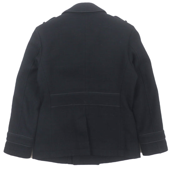 BURBERRY BLACK LABEL pea coat Outer: 90% wool, Outer: 10% nylon, Part: 100% polyester, Lining: Cupra, Lining: Polyester black mens M Used Authentic