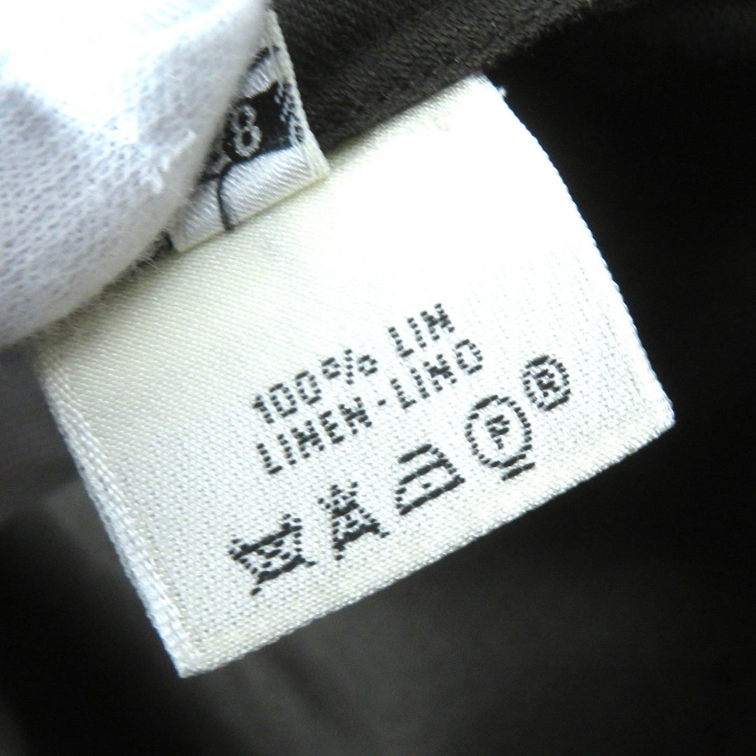 HERMES one piece Main: 100% linen khaki Women 38 Used Authentic