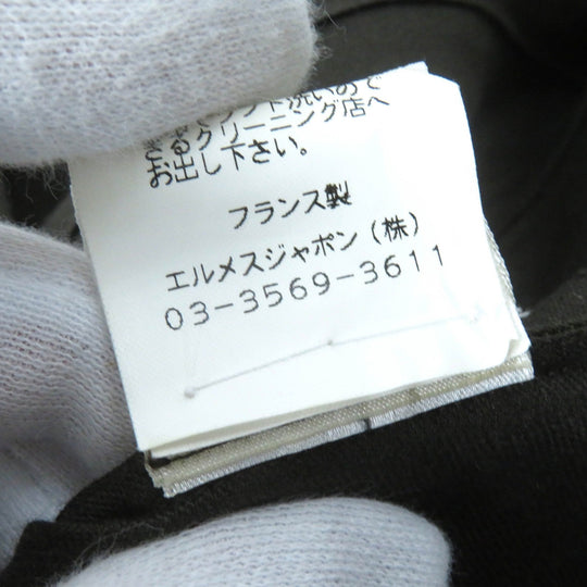 HERMES one piece Main: 100% linen khaki Women 38 Used Authentic