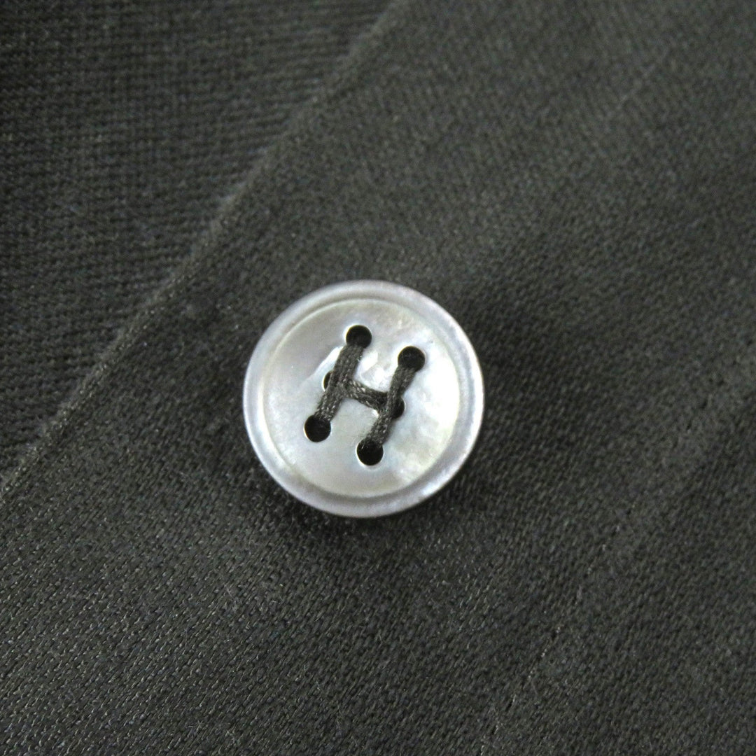 HERMES one piece Main: 100% linen khaki Women 38 Used Authentic