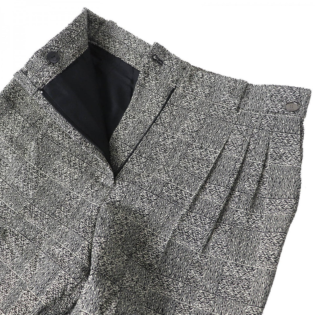CHANEL Pants P42278 Main: 100% wool, Lining: 100% silk, Part: 100% silk Black White Women 36 Used Authentic