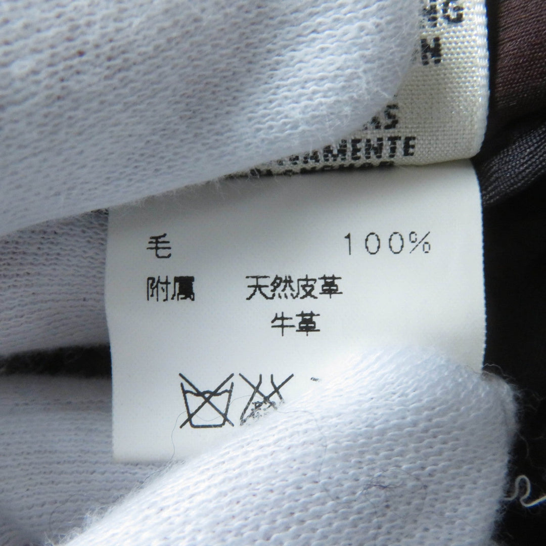 HERMES Pants Main: 100% wool, part: cowhide Brown Women 38 Used Authentic