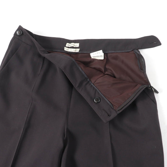 HERMES Pants Main: 100% wool, part: cowhide Brown Women 38 Used Authentic