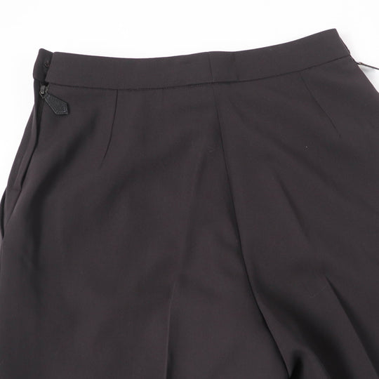 HERMES Pants Main: 100% wool, part: cowhide Brown Women 38 Used Authentic