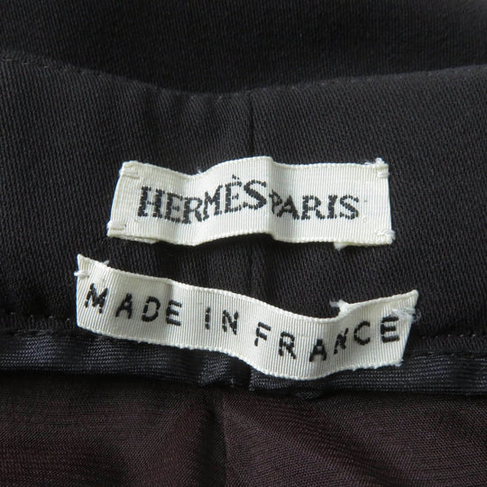 HERMES Pants Main: 100% wool, part: cowhide Brown Women 38 Used Authentic