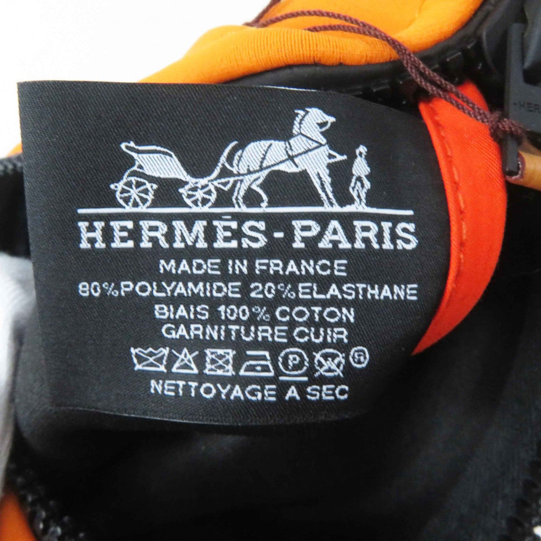 HERMES Pouch Main: Polyamide, Main: Elastane, Lining: Cotton, Part: Leather Orange Neoban Thalassa PM Women Used Authentic