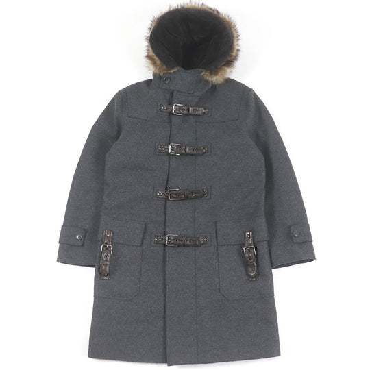 DOLCE&GABBANA coat Main: 80% wool, Main: 10% nylon, Main: 3% lambskin, Main: 3% goatskin, Main: 4% raccoon gray mens 46 Used Authentic