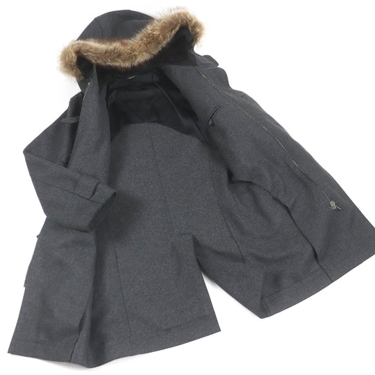 DOLCE&GABBANA coat Main: 80% wool, Main: 10% nylon, Main: 3% lambskin, Main: 3% goatskin, Main: 4% raccoon gray mens 46 Used Authentic