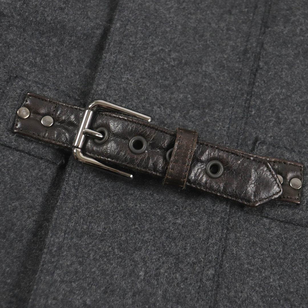 DOLCE&GABBANA coat Main: 80% wool, Main: 10% nylon, Main: 3% lambskin, Main: 3% goatskin, Main: 4% raccoon gray mens 46 Used Authentic