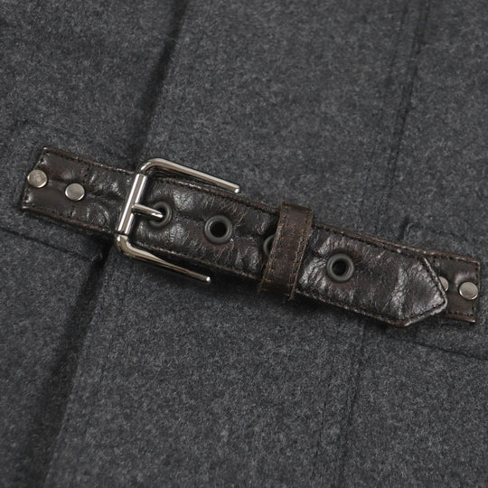 DOLCE&GABBANA coat Main: 80% wool, Main: 10% nylon, Main: 3% lambskin, Main: 3% goatskin, Main: 4% raccoon gray mens 46 Used Authentic