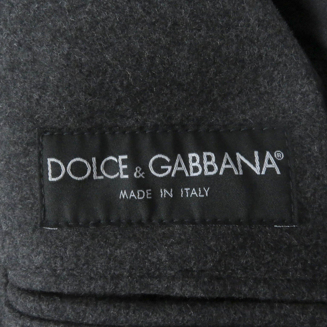 DOLCE&GABBANA coat Main: 80% wool, Main: 10% nylon, Main: 3% lambskin, Main: 3% goatskin, Main: 4% raccoon gray mens 46 Used Authentic