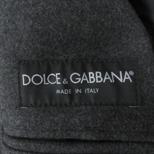 DOLCE&GABBANA coat Main: 80% wool, Main: 10% nylon, Main: 3% lambskin, Main: 3% goatskin, Main: 4% raccoon gray mens 46 Used Authentic