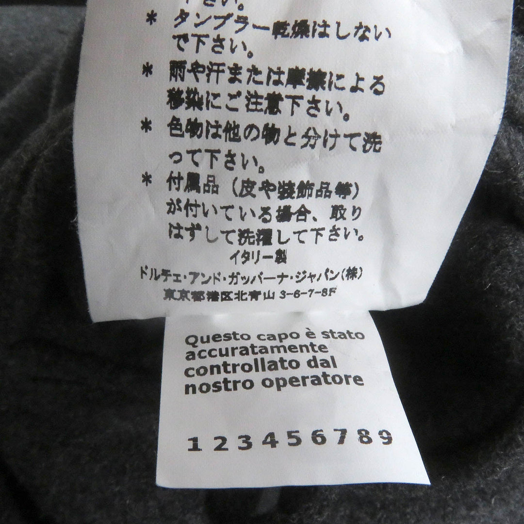 DOLCE&GABBANA coat Main: 80% wool, Main: 10% nylon, Main: 3% lambskin, Main: 3% goatskin, Main: 4% raccoon gray mens 46 Used Authentic