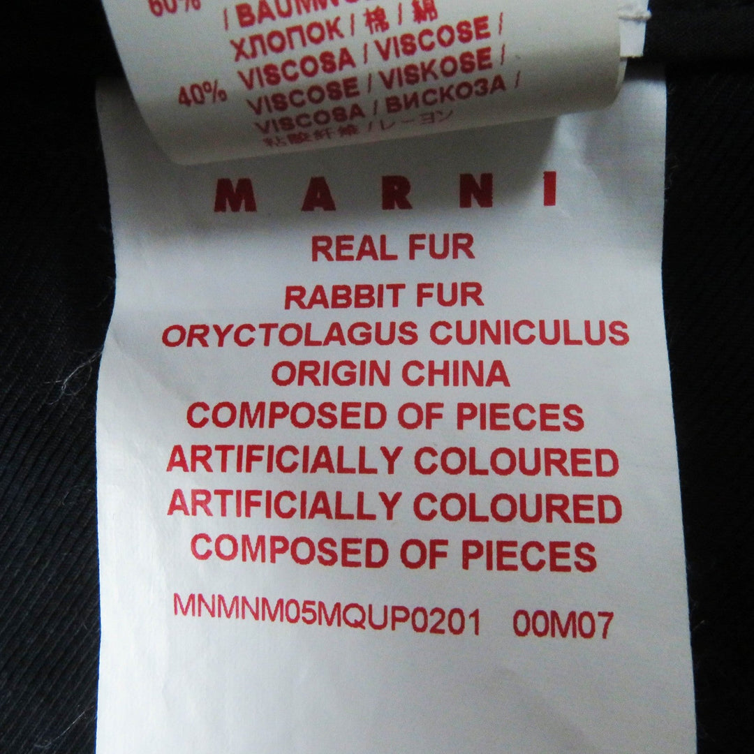 MARNI Stall Main: 100% wool, Part: Rabbit, Lining: 60% silk, Lining: 40% rayon Brown black Women Used Authentic