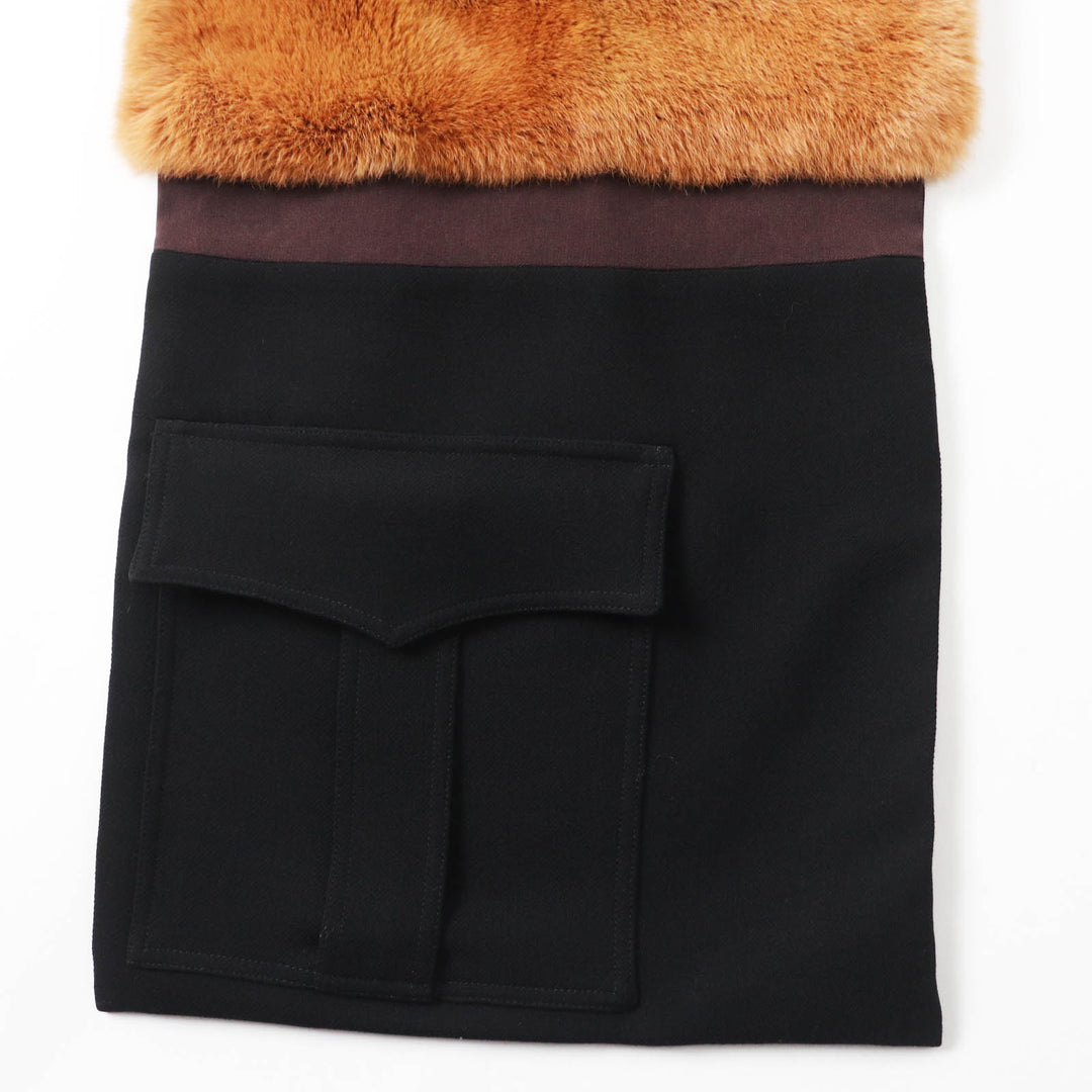 MARNI Stall Main: 100% wool, Part: Rabbit, Lining: 60% silk, Lining: 40% rayon Brown black Women Used Authentic
