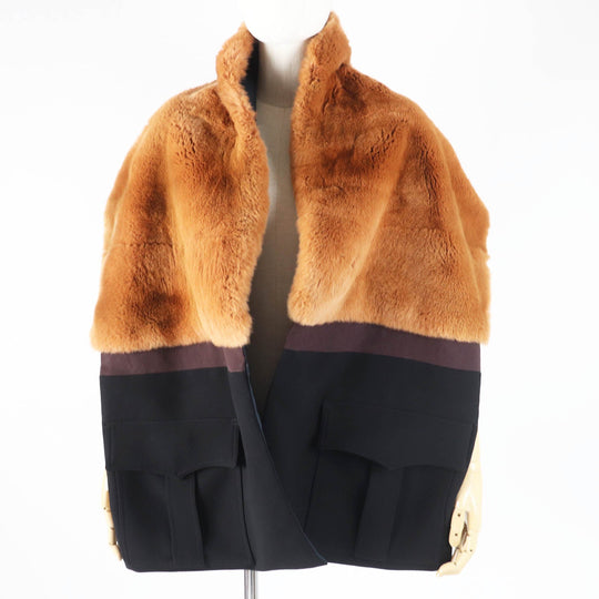 MARNI Stall Main: 100% wool, Part: Rabbit, Lining: 60% silk, Lining: 40% rayon Brown black Women Used Authentic