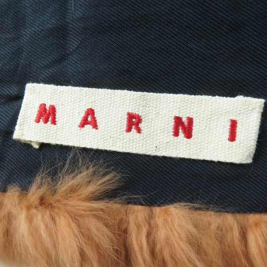 MARNI Stall Main: 100% wool, Part: Rabbit, Lining: 60% silk, Lining: 40% rayon Brown black Women Used Authentic