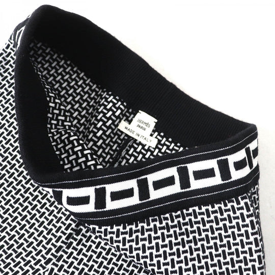 HERMES Pants 2H2405DD Main: 54% wool, Main: 41% polypropylene, Main: 4% nylon, Main: 1% polyurethane, Part: 65% wool Black White Women 38 Used Authentic