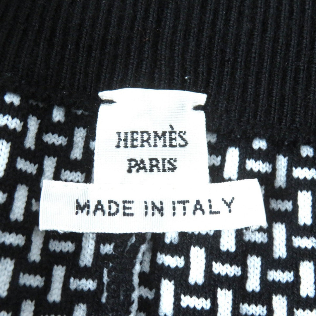 HERMES Pants 2H2405DD Main: 54% wool, Main: 41% polypropylene, Main: 4% nylon, Main: 1% polyurethane, Part: 65% wool Black White Women 38 Used Authentic