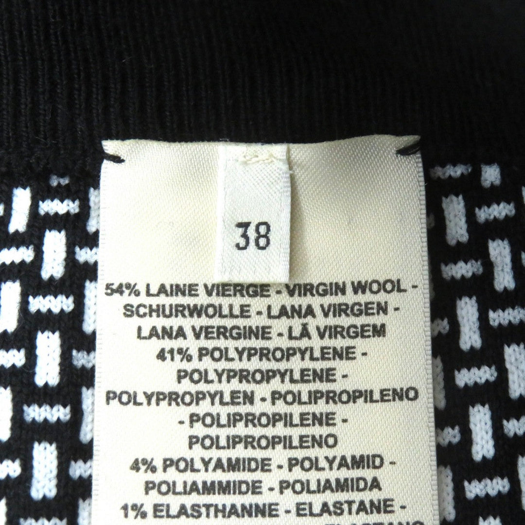 HERMES Pants 2H2405DD Main: 54% wool, Main: 41% polypropylene, Main: 4% nylon, Main: 1% polyurethane, Part: 65% wool Black White Women 38 Used Authentic