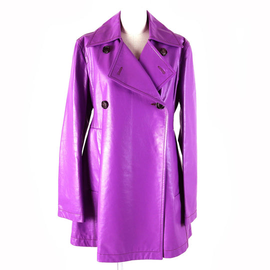 MARNI Leather coat Outer: 100% cowhide, Lining: 100% rayon purple Women 42 Used Authentic