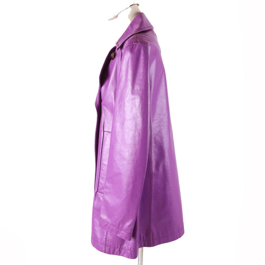 MARNI Leather coat Outer: 100% cowhide, Lining: 100% rayon purple Women 42 Used Authentic