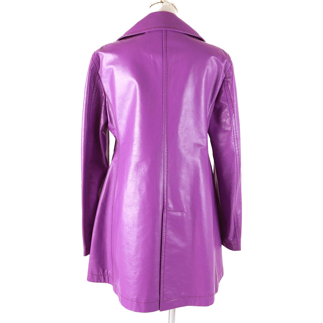 MARNI Leather coat Outer: 100% cowhide, Lining: 100% rayon purple Women 42 Used Authentic