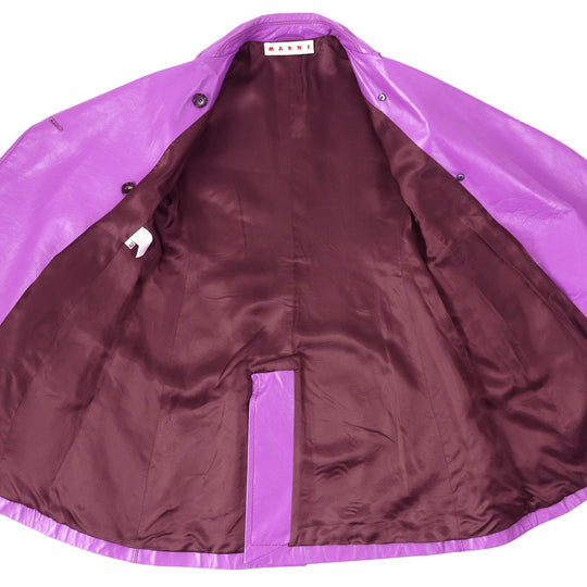 MARNI Leather coat Outer: 100% cowhide, Lining: 100% rayon purple Women 42 Used Authentic