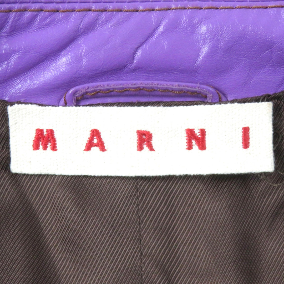 MARNI Leather coat Outer: 100% cowhide, Lining: 100% rayon purple Women 42 Used Authentic