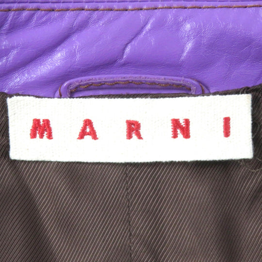 MARNI Leather coat Outer: 100% cowhide, Lining: 100% rayon purple Women 42 Used Authentic