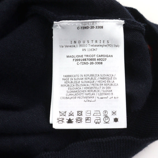 MONCLER cardigan F20919B70600 A9227 Main: 100% wool Navy MAGLIONE TRICOT CARDIGAN mens M Used Authentic