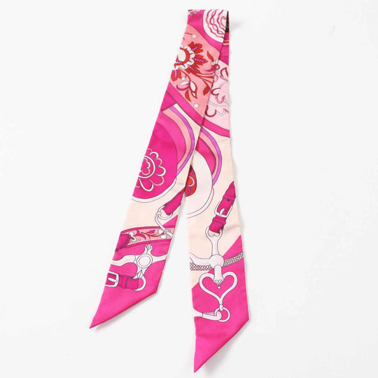HERMES scarf Main: 100% silk multicolor Twilly Festival of the Amazones Women Used Authentic