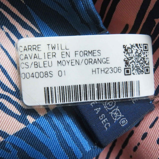 HERMES scarf Main: 100% silk Orange/blue/pink Carre90 Cavalier en Formes Women Used Authentic