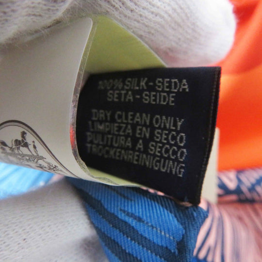 HERMES scarf Main: 100% silk Orange/blue/pink Carre90 Cavalier en Formes Women Used Authentic