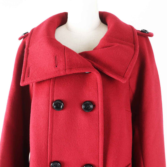 BURBERRY LONDON pea coat B2B43-689-18 Outer: 95% wool, Outer: 5% nylon, Lining: cupra, Lining: polyester, Sleeve lining: cupra Red Women 44 Used Authentic