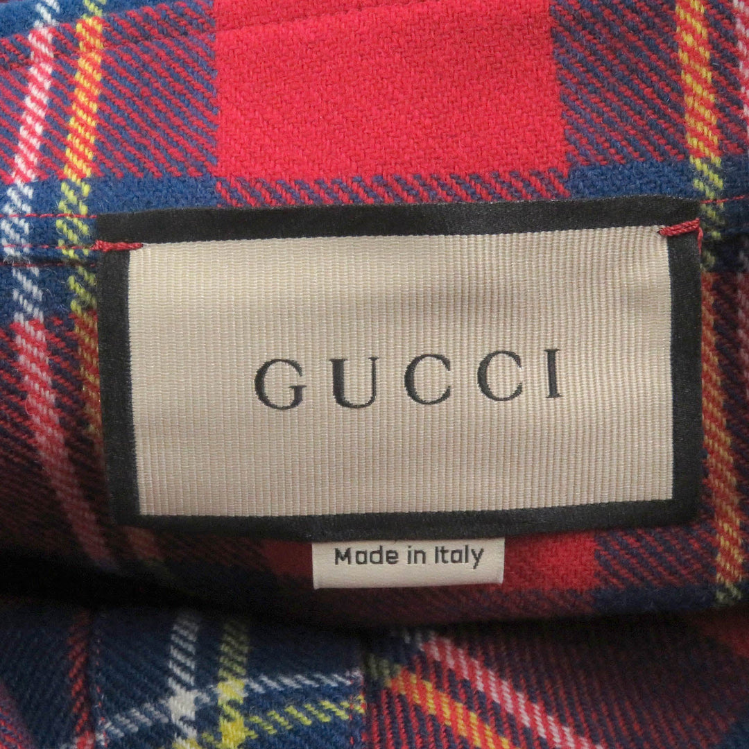 GUCCI Long sleeve shirt 720960 Outer material: 90% wool, Outer material: 10% nylon, Part: 100% polyester Red mens 48 Used Authentic