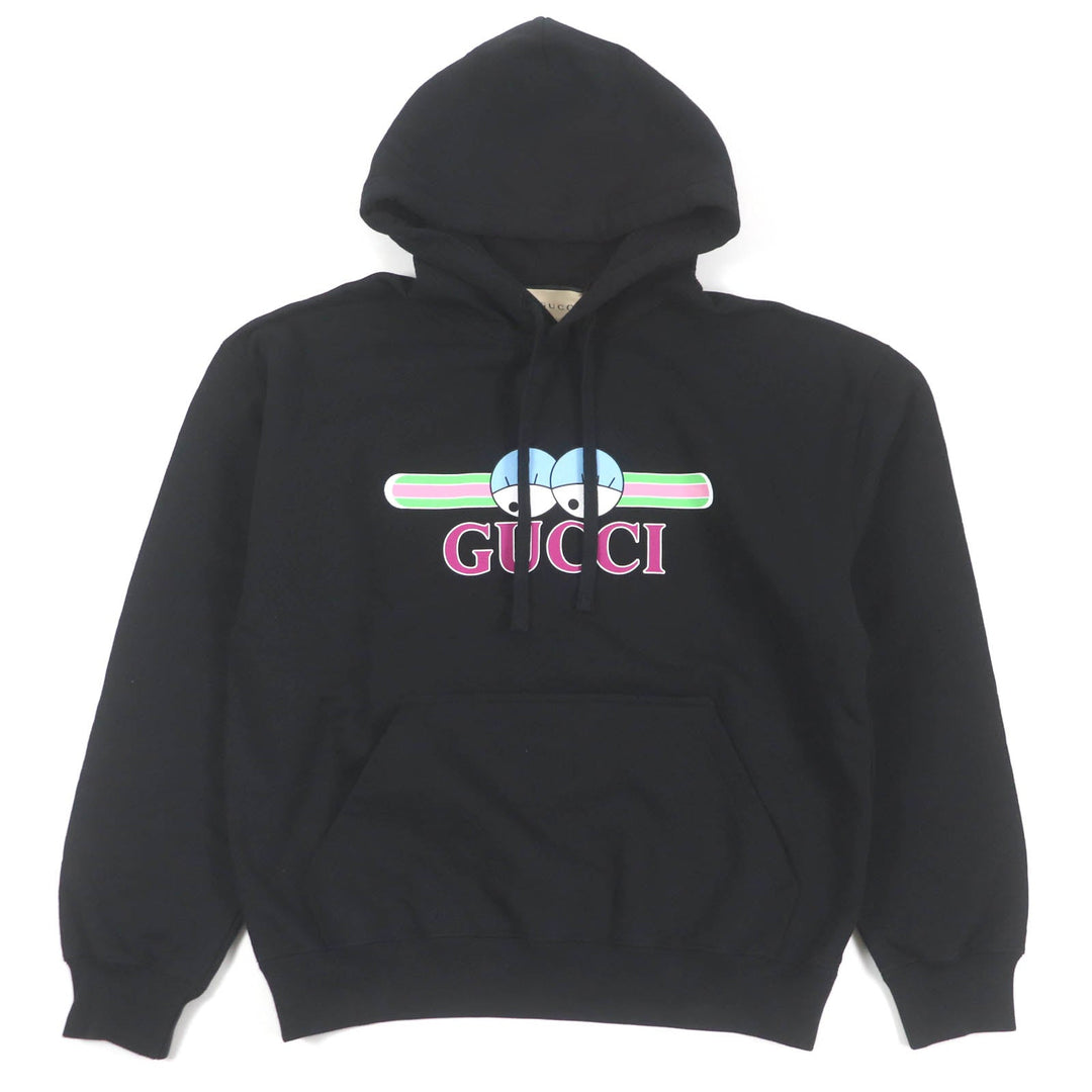 GUCCI Hoodie 782788 Main: 100% cotton, part: 97% cotton, part: 3% polyurethane black mens S Used Authentic