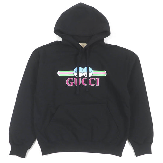 GUCCI Hoodie 782788 Main: 100% cotton, part: 97% cotton, part: 3% polyurethane black mens S Used Authentic