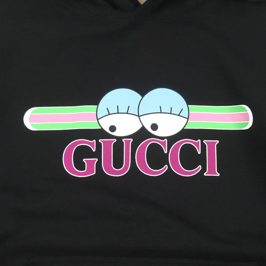 GUCCI Hoodie 782788 Main: 100% cotton, part: 97% cotton, part: 3% polyurethane black mens S Used Authentic
