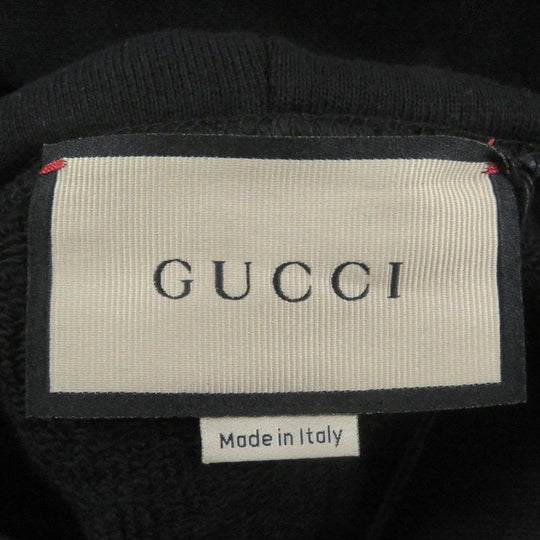 GUCCI Hoodie 782788 Main: 100% cotton, part: 97% cotton, part: 3% polyurethane black mens S Used Authentic