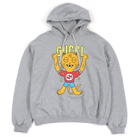 GUCCI Hoodie 700120 Main: 100% cotton, part: 97% cotton, part: 3% polyurethane gray mens L Used Authentic