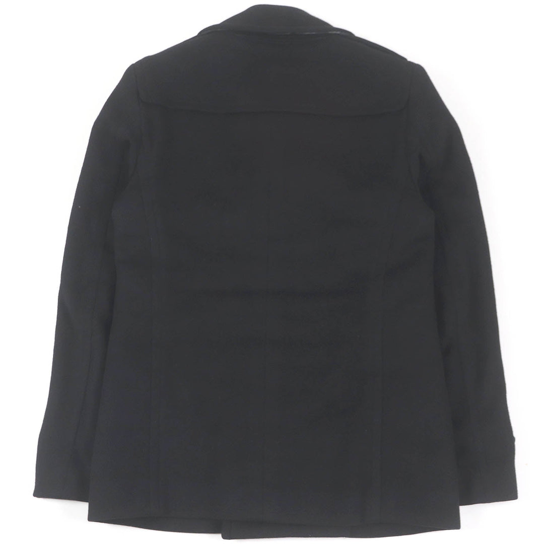 BURBERRY LONDON pea coat Outer: 80% wool, Outer: 20% cashmere, Lining: 55% acetate, Lining: 45% rayon black mens 44 Used Authentic