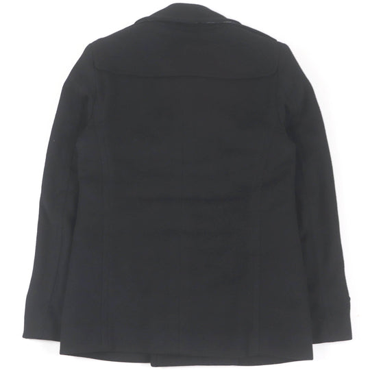 BURBERRY LONDON pea coat Outer: 80% wool, Outer: 20% cashmere, Lining: 55% acetate, Lining: 45% rayon black mens 44 Used Authentic