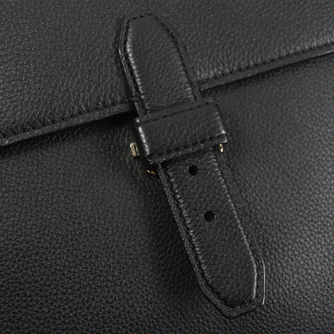 Brioni Briefcase OIUU0LO17191028 Leather black Taupe Grained Rhodes Leather mens Used Authentic