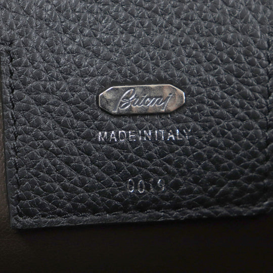 Brioni Briefcase OIUU0LO17191028 Leather black Taupe Grained Rhodes Leather mens Used Authentic