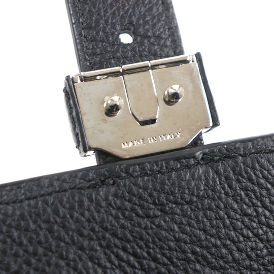 Brioni Briefcase OIUU0LO17191028 Leather black Taupe Grained Rhodes Leather mens Used Authentic