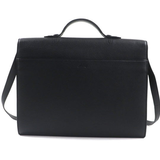 Brioni Briefcase OIUU0LO17191028 Leather black Taupe Grained Rhodes Leather mens Used Authentic