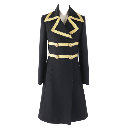 DOLCE&GABBANA coat Outer: 90% wool, Outer: 10% polyester, Lining: 97% polyester, Lining: 3% elastane (polyurethane) Black gold Women 38 Used Authentic