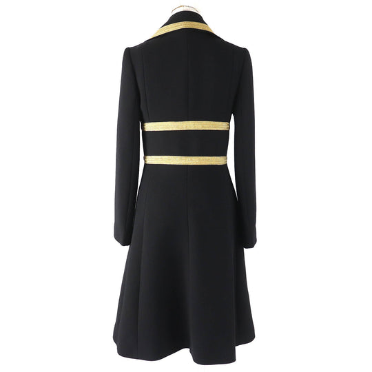 DOLCE&GABBANA coat Outer: 90% wool, Outer: 10% polyester, Lining: 97% polyester, Lining: 3% elastane (polyurethane) Black gold Women 38 Used Authentic