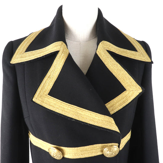 DOLCE&GABBANA coat Outer: 90% wool, Outer: 10% polyester, Lining: 97% polyester, Lining: 3% elastane (polyurethane) Black gold Women 38 Used Authentic